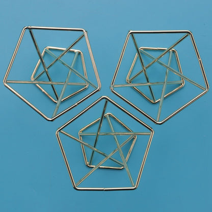 Geometric Gold Air Plant Holder Set of 3 Metal Plant Stands