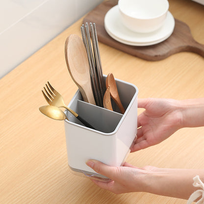 Cutlery Drain Holder With Drip Tray & Removable Chopstick Cage