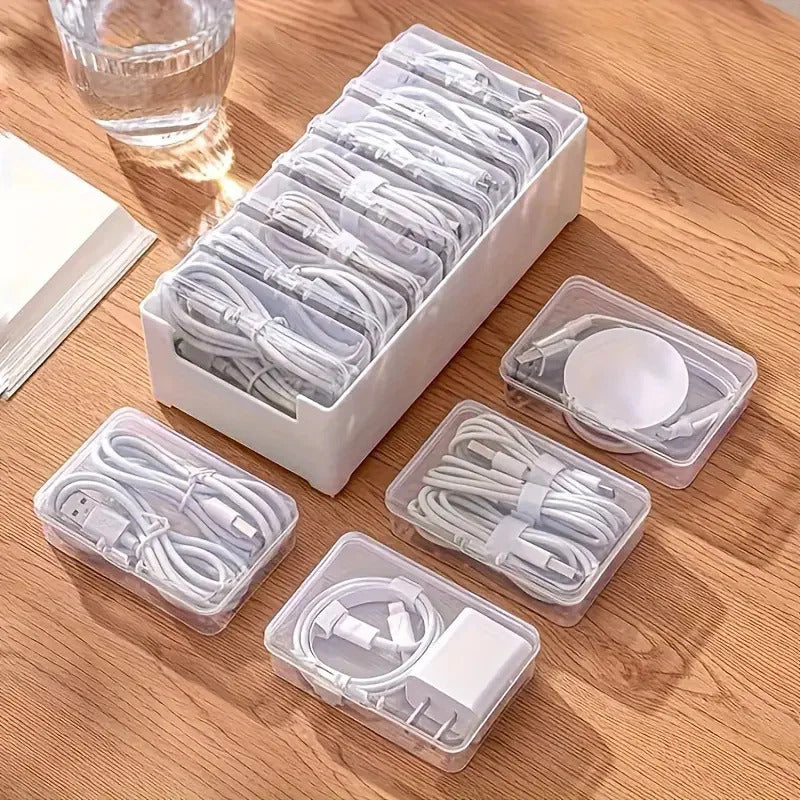 Cable Organizer Box with Mini Cases, Durable Cord Storage