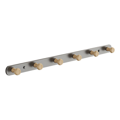No-Drill Wooden Peg Coat Rack, Wall & Over-Door Entryway Hook Rail