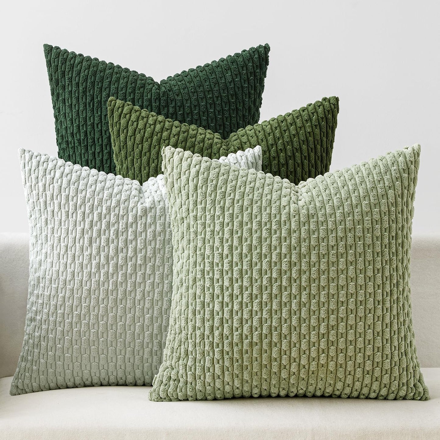 Corduroy Throw Pillow Covers — Soft Textured Boho Cushion Decor