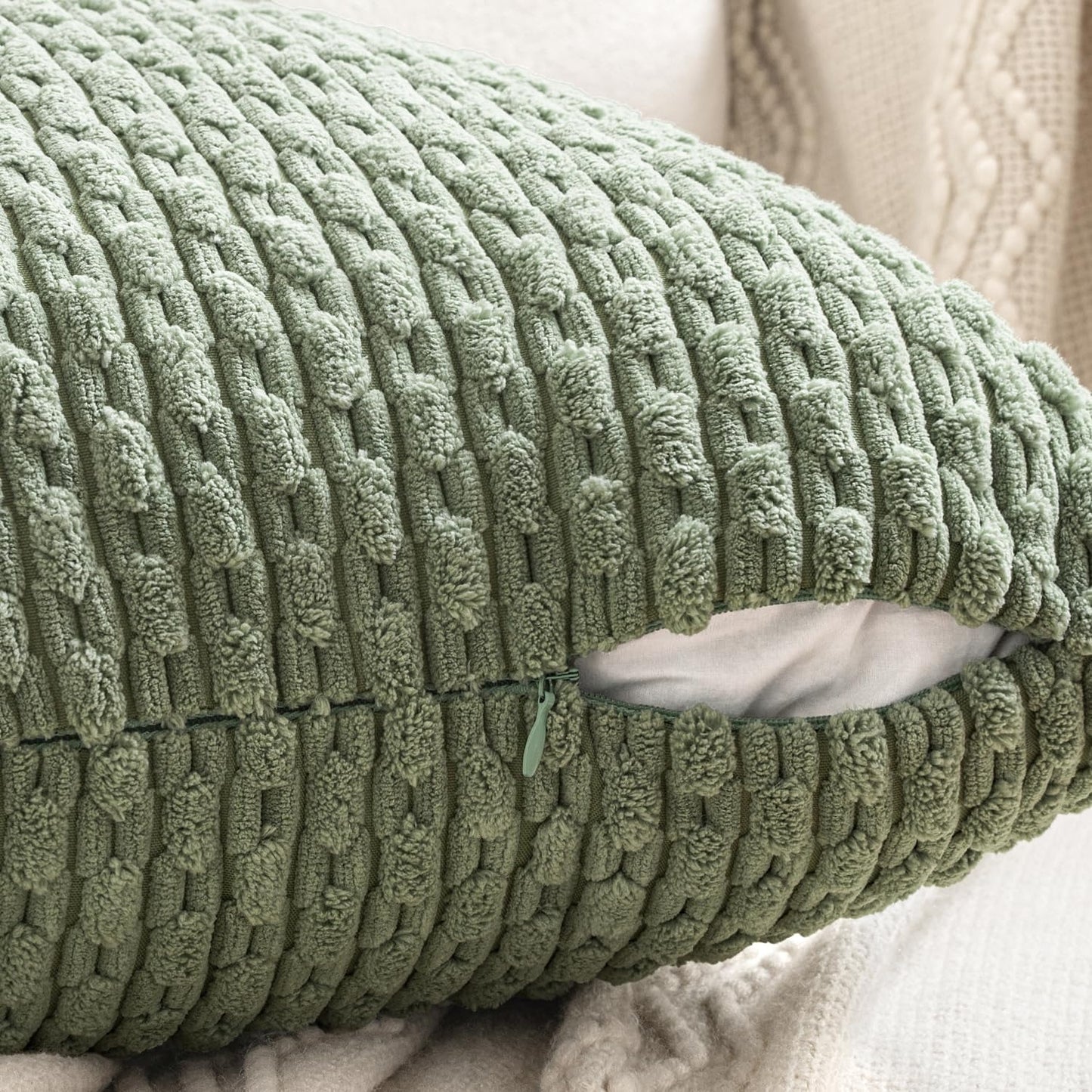 Corduroy Throw Pillow Covers — Soft Textured Boho Cushion Decor