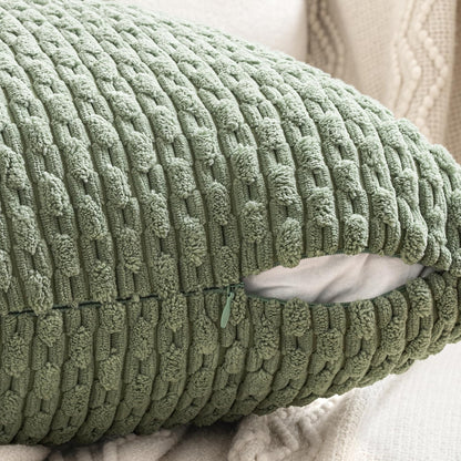 Corduroy Throw Pillow Covers — Soft Textured Boho Cushion Decor