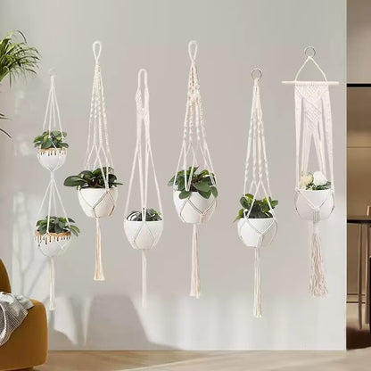 Handmade Macrame Plant Hanger, Boho Hanging Flower Pot Holder