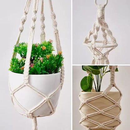 Handmade Macrame Plant Hanger, Boho Hanging Flower Pot Holder