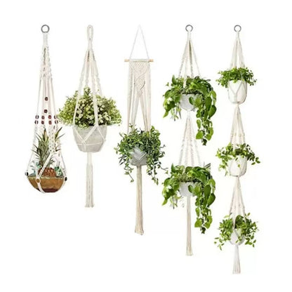 Handmade Macrame Plant Hanger, Boho Hanging Flower Pot Holder