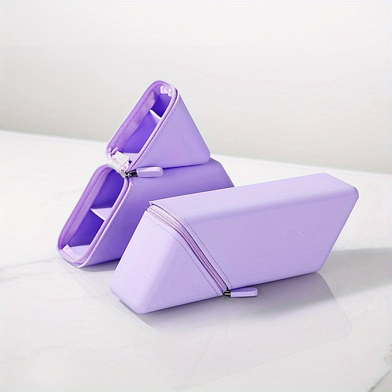 Foldable Silicone Pen Case - Standing Desk Pencil Holder Organizer