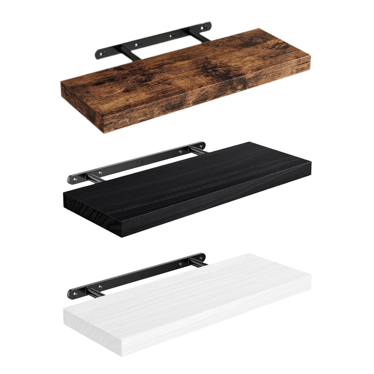 Floating Wall Shelf — Sturdy Wood Display Rack, Invisible Bracket