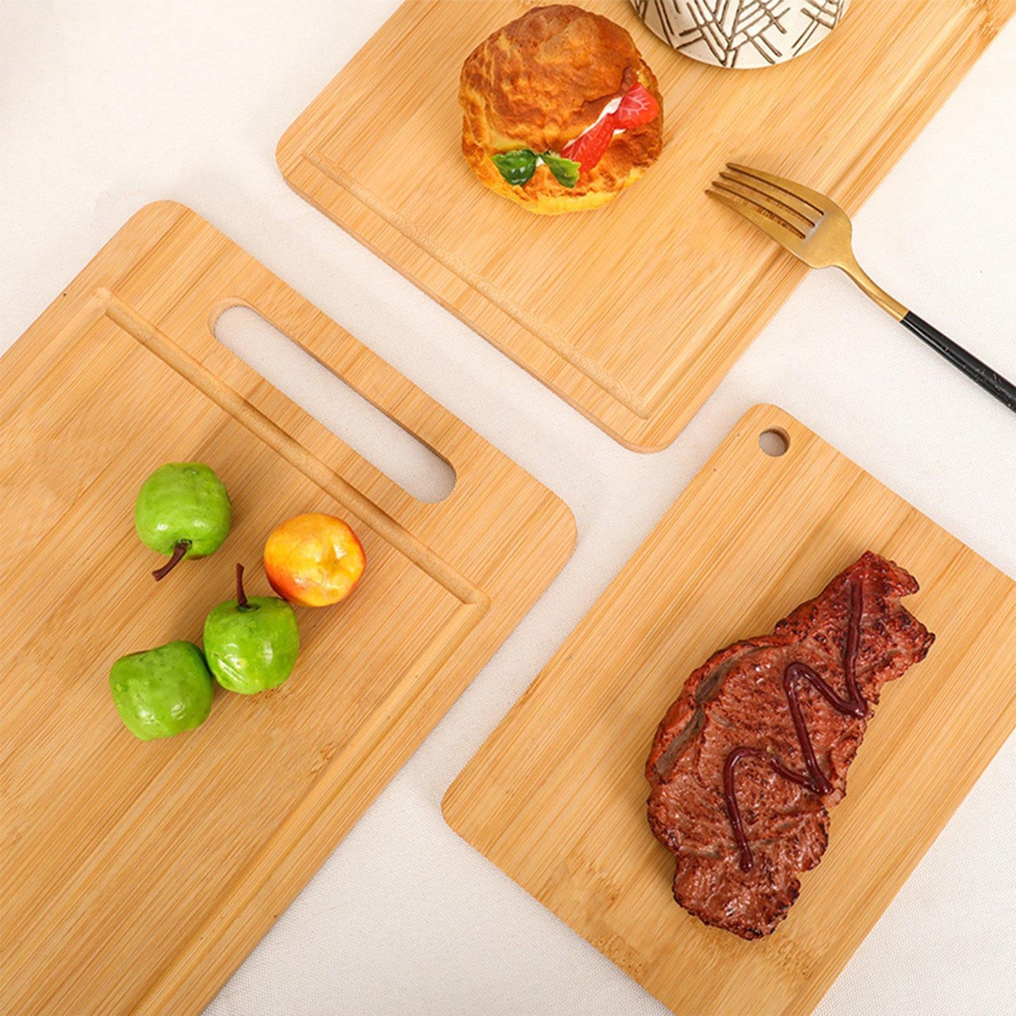 Bamboo Cutting Board Set — 3-Piece Kitchen Chopping & Serving Boards