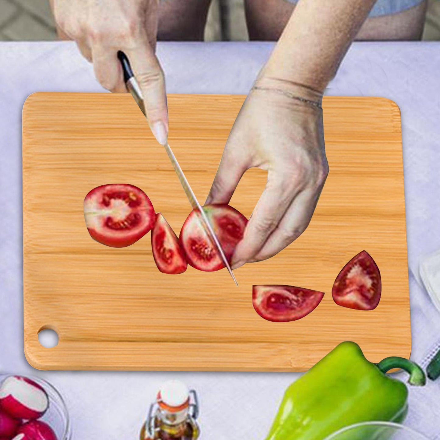 Bamboo Cutting Board Set — 3-Piece Kitchen Chopping & Serving Boards