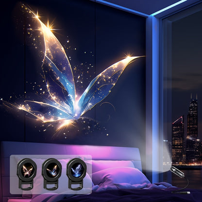 LED Galaxy Projector Light - USB Mood Lamp with Whale Patterns