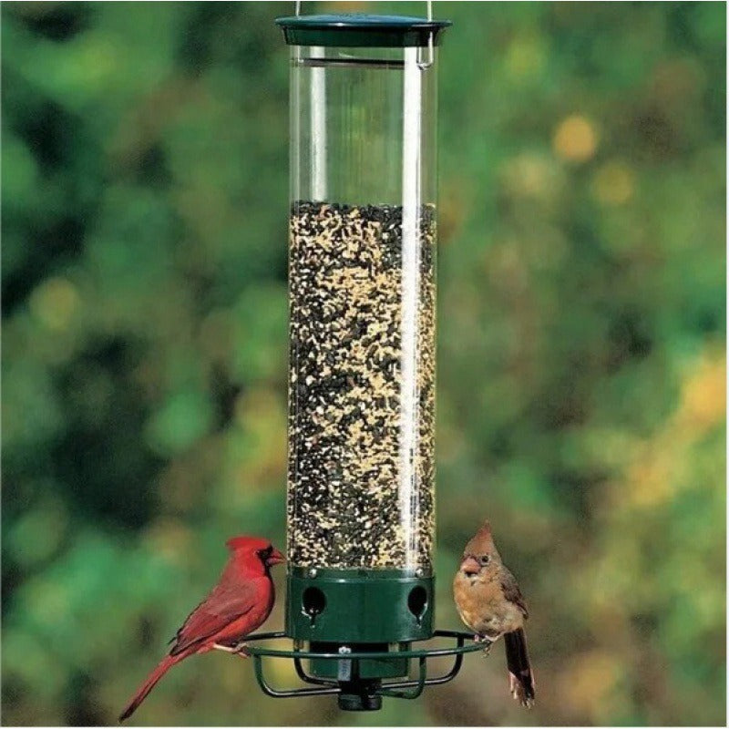 Squirrel-Proof Hanging Bird Feeder, Weight-Activated Spinning Tube