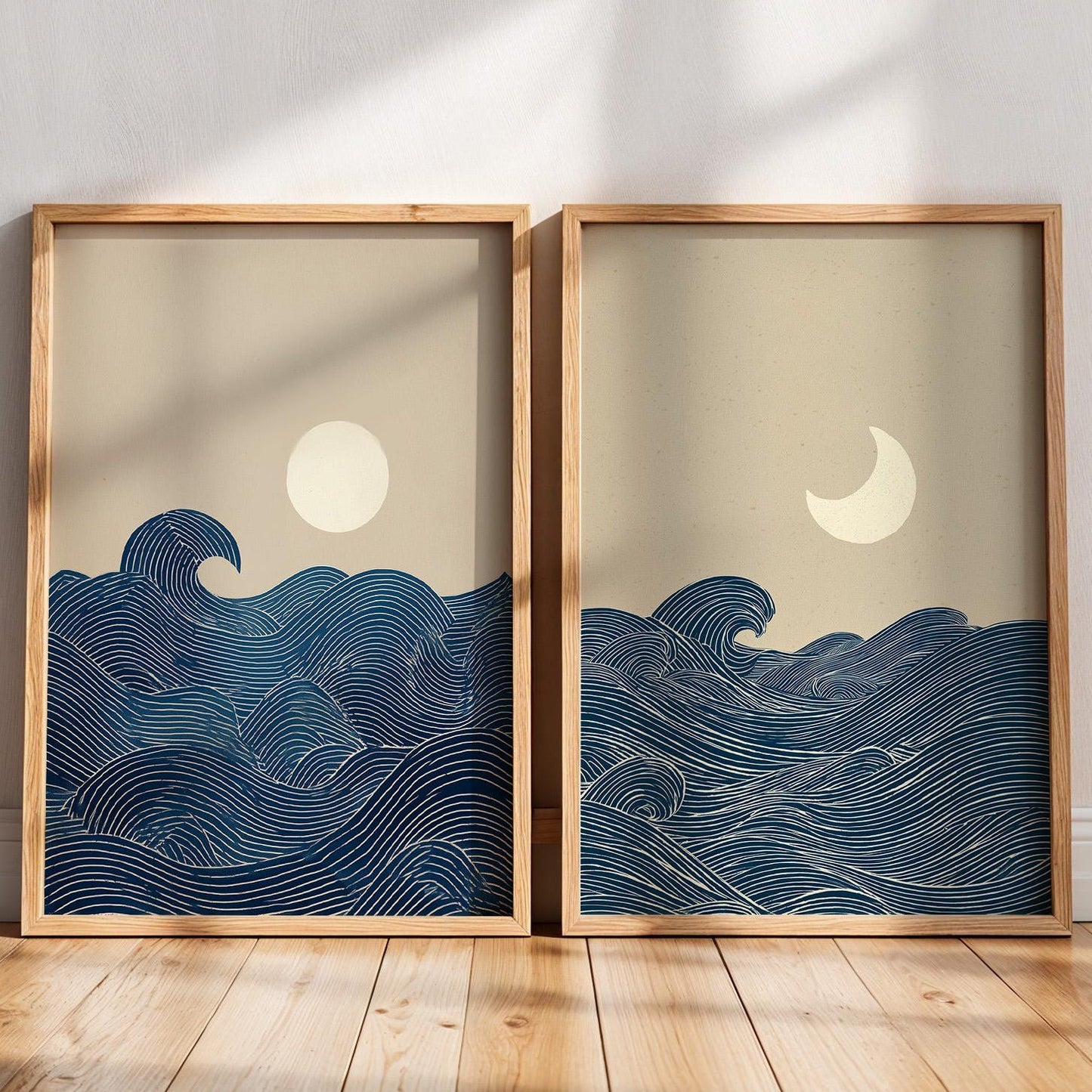 Minimalist Sunset Landscape Wall Art Prints, Boho Nature Decor