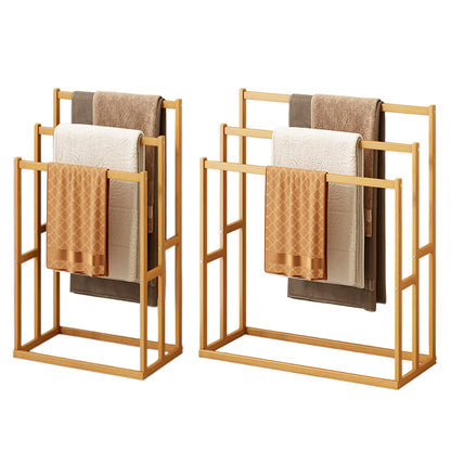 Freestanding Bamboo Towel Rack, 3-Tier Blanket Ladder Stand