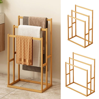 Freestanding Bamboo Towel Rack, 3-Tier Blanket Ladder Stand