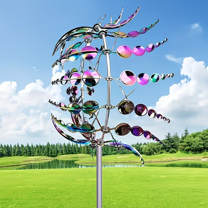 Metal Wind Spinner Kinetic Garden Windmill Yard Lawn Decor Stake