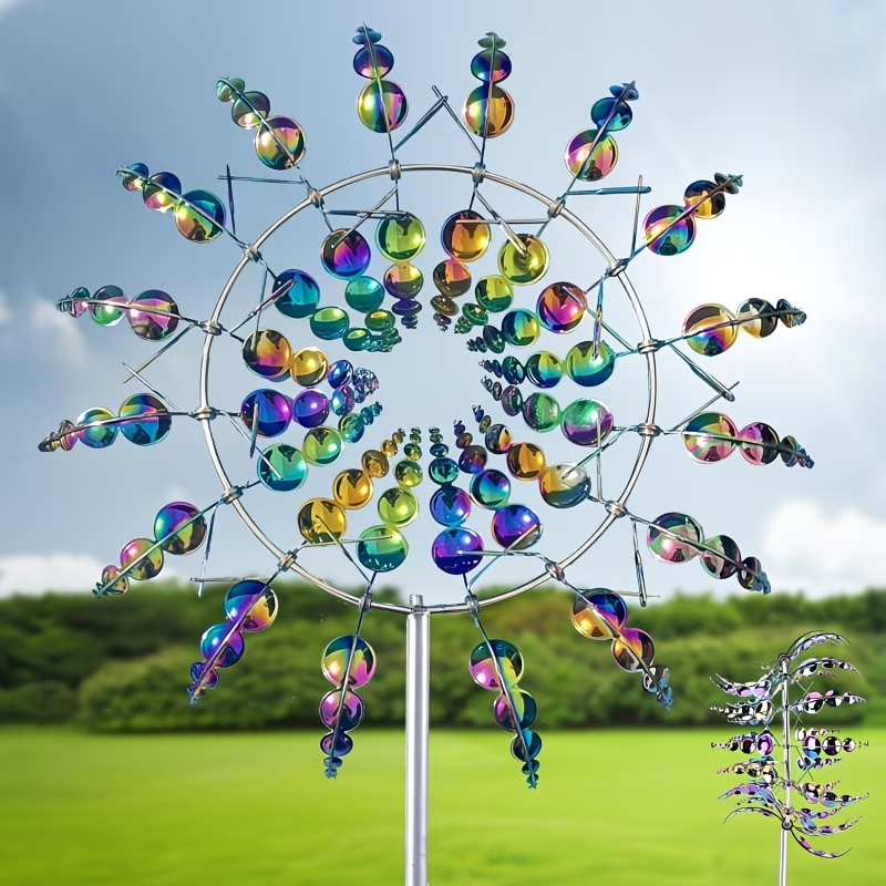 Metal Wind Spinner Kinetic Garden Windmill Yard Lawn Decor Stake