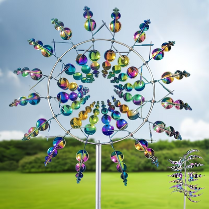 Metal Wind Spinner Kinetic Garden Windmill Yard Lawn Decor Stake