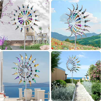Metal Wind Spinner Kinetic Garden Windmill Yard Lawn Decor Stake