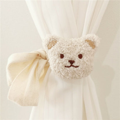 Cute Teddy Bear Curtain Tieback — Embroidered Nursery Holdback