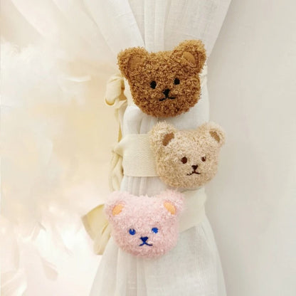 Cute Teddy Bear Curtain Tieback — Embroidered Nursery Holdback