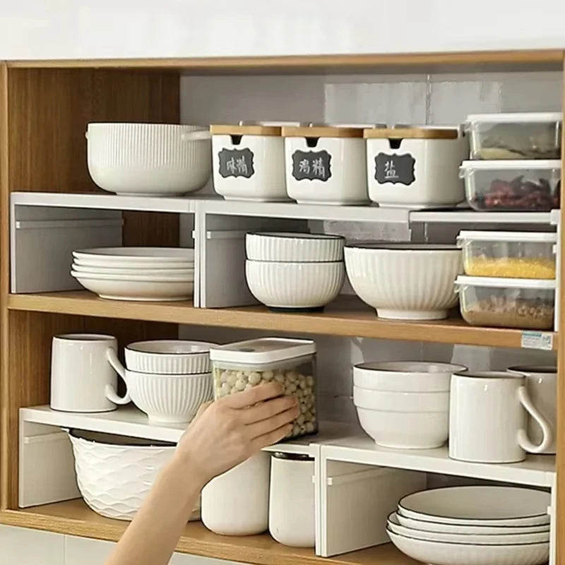 Stretchable Cabinet Shelf Organizer for Kitchen Storage