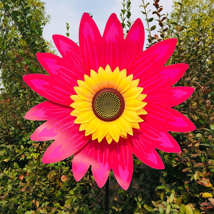 Sunflower Wind Spinner Garden Stake - Colorful Outdoor Pinwheel Decor