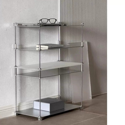 Modular Stainless Steel Shelf — Minimalist Stackable Cube Storage