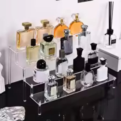 Clear Acrylic 3-Tier Riser Stand, Perfume & Decor Display Shelf