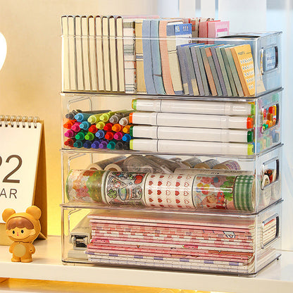 Clear Acrylic Storage Bin, Stackable Drawer Organizer Box
