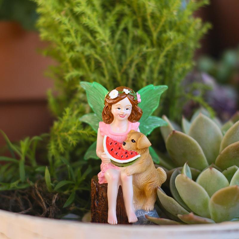 Fairy Girl Garden Statue - Resin Outdoor Fairy Garden Figurine