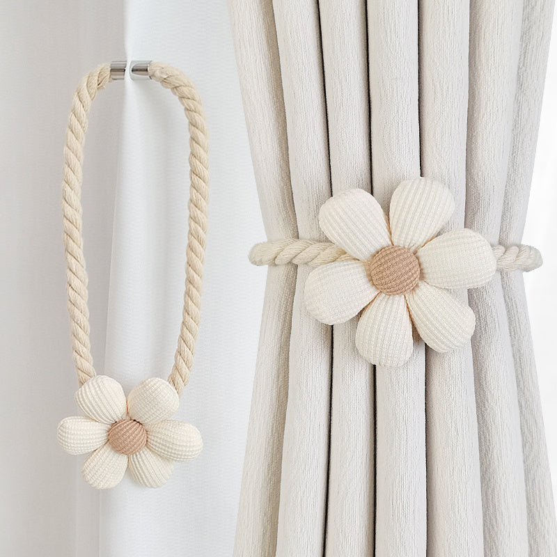 Floral Magnetic Curtain Tieback Flower Rope Holdback Buckle