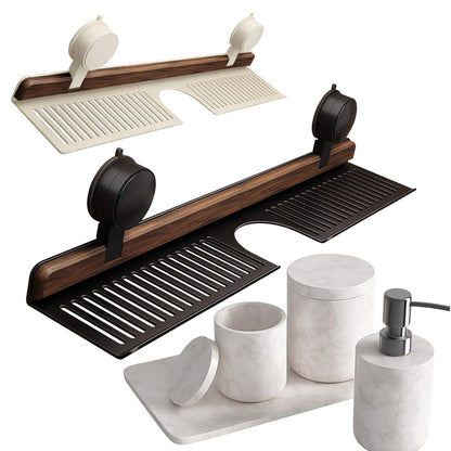 No-Drill Suction Faucet Shelf — Bathroom & Kitchen Sink Organizer
