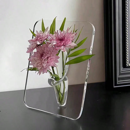 Clear Acrylic Frame Flower Vase, Modern Decorative Art Vase