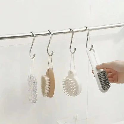 Seamless Double Hook Over Cabinet Door Hanger for Kitchen and Bath
