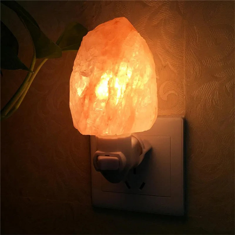 Natural Himalayan Salt Crystal Night Light Hand Carved Warm Glow