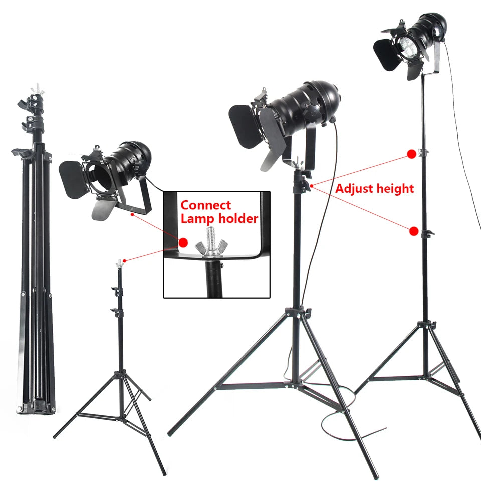 Industrial Tripod Spotlight Floor Lamp in Matte Black