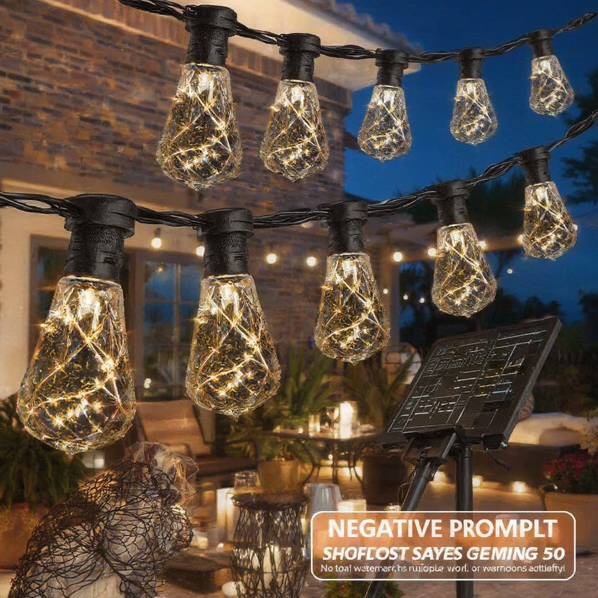 Solar String Patio Lights Outdoor Waterproof 100 LED Ga - Syvah