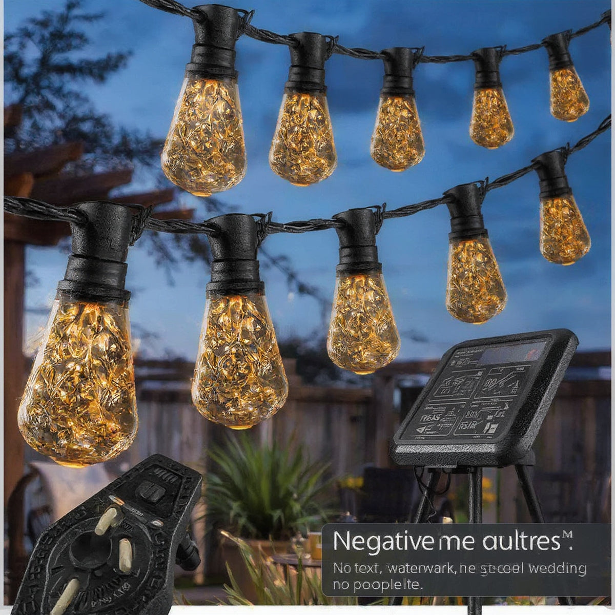 Solar String Patio Lights Outdoor Waterproof 100 LED Ga - Syvah