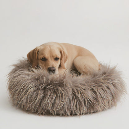 Pet Calming Donut Bed Memory Foam Anti-Anxiety Plush Fa - Syvah