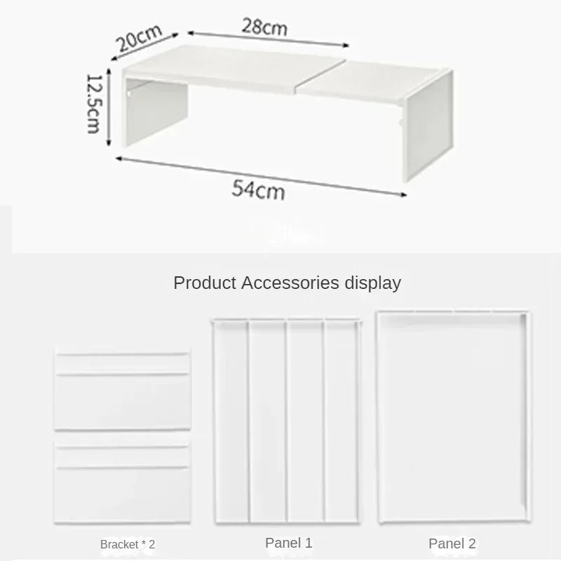 Retractable Cabinet Shelf Organizer, Expandable Kitchen Rack