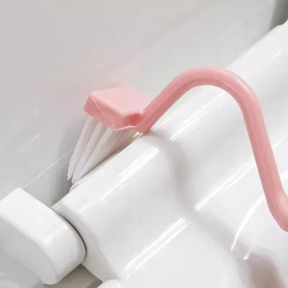 Curved Long-Handle Toilet Brush for Under-Rim Cleaning