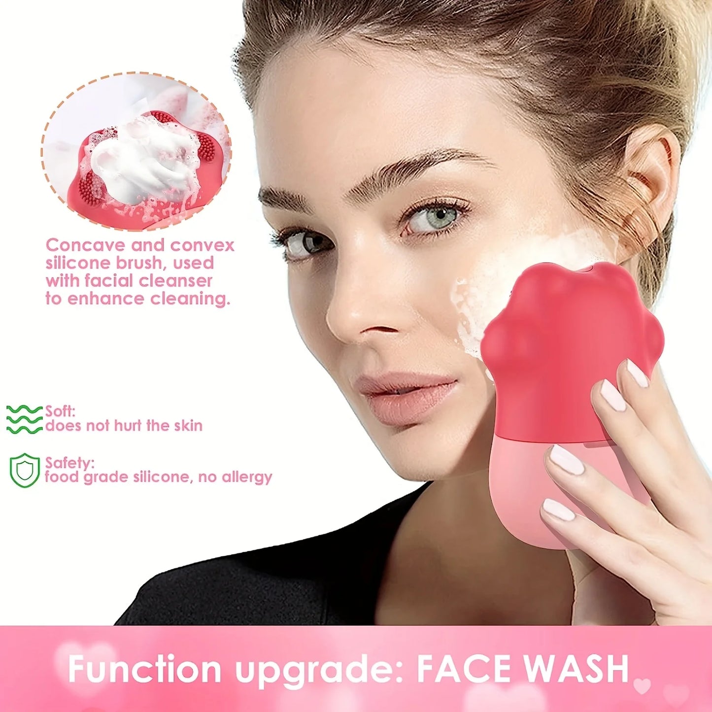 Ice Face Roller Set with Cleansing Brush & Scrubber Mat — Cooling Beauty Kit for Women