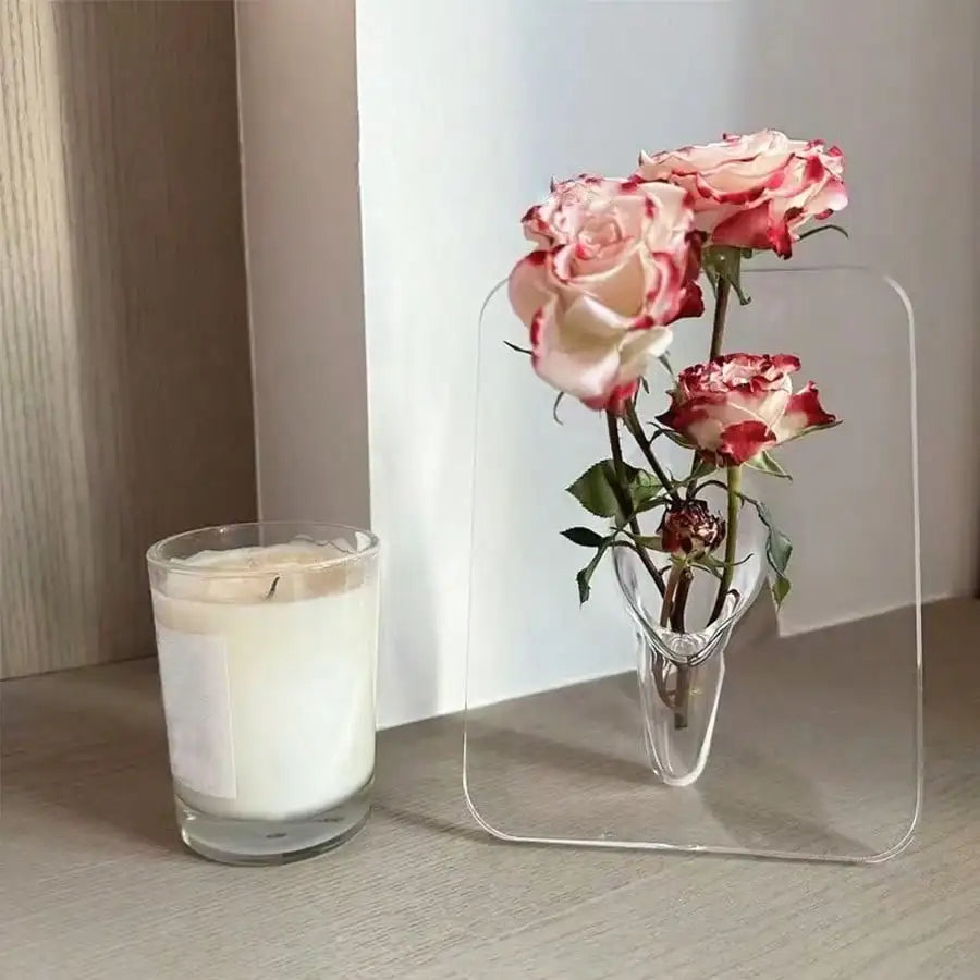 Clear Acrylic Frame Flower Vase, Modern Decorative Art Vase