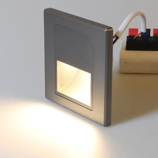 Recessed LED Step Light with PIR Motion Sensor — Indoor Stair & Hallway Wall Night Light