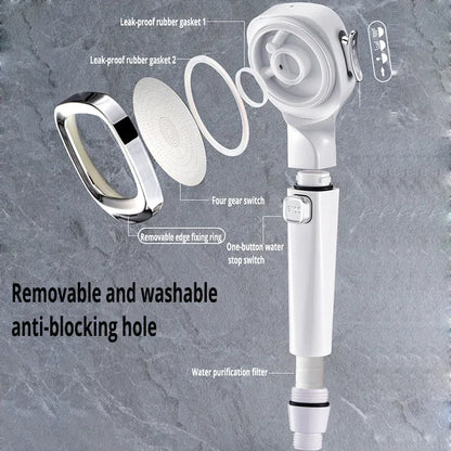 High-Pressure Handheld Shower Head 3 Modes Water-Saving