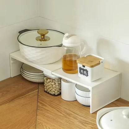 Stretchable Cabinet Shelf Organizer for Kitchen Storage