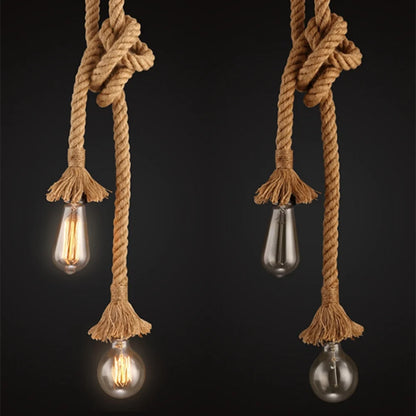 Vintage Hemp Rope Pendant Light Cord for Loft Ceilings