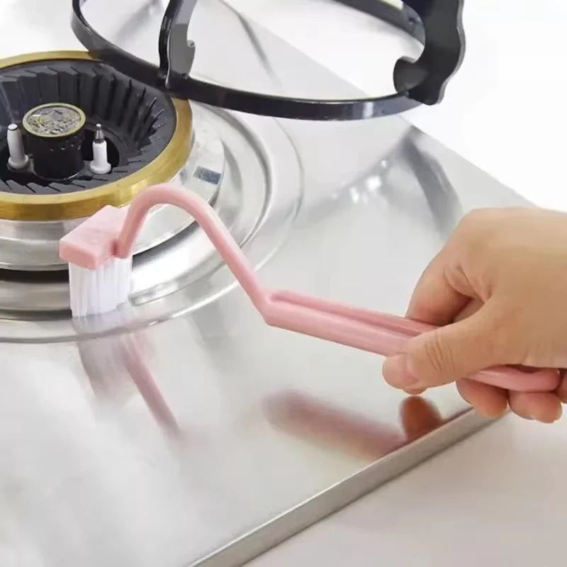 Curved Long-Handle Toilet Brush for Under-Rim Cleaning