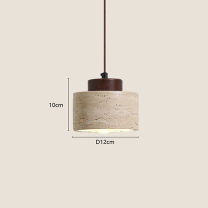 Wabi-Sabi Travertine Pendant Light for Bedside and Dining